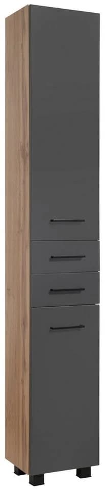 WELLTIME Hochschrank Trento Grau Matt 180cm Badmöbel - Bild 2