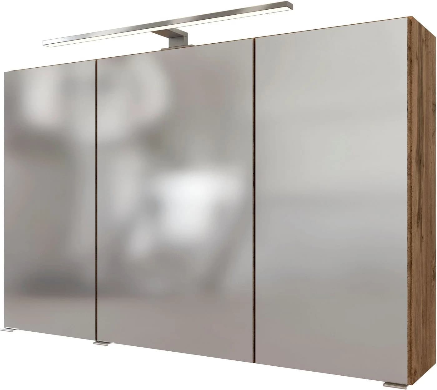 welltime Spiegelschrank Livorno mit LED-Beleuchtung Braun/Silber - Bild 2