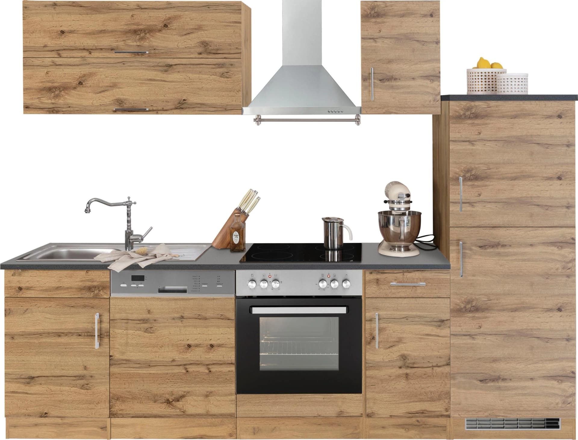 Küchenzeile KS-Colmar Braun Anthrazit Komplettküche 270cm