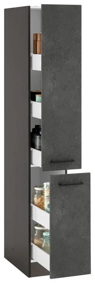 Apothekerschrank KOCHSTATION "KS-Tulsa" Grau Metallgriffe - Bild 3