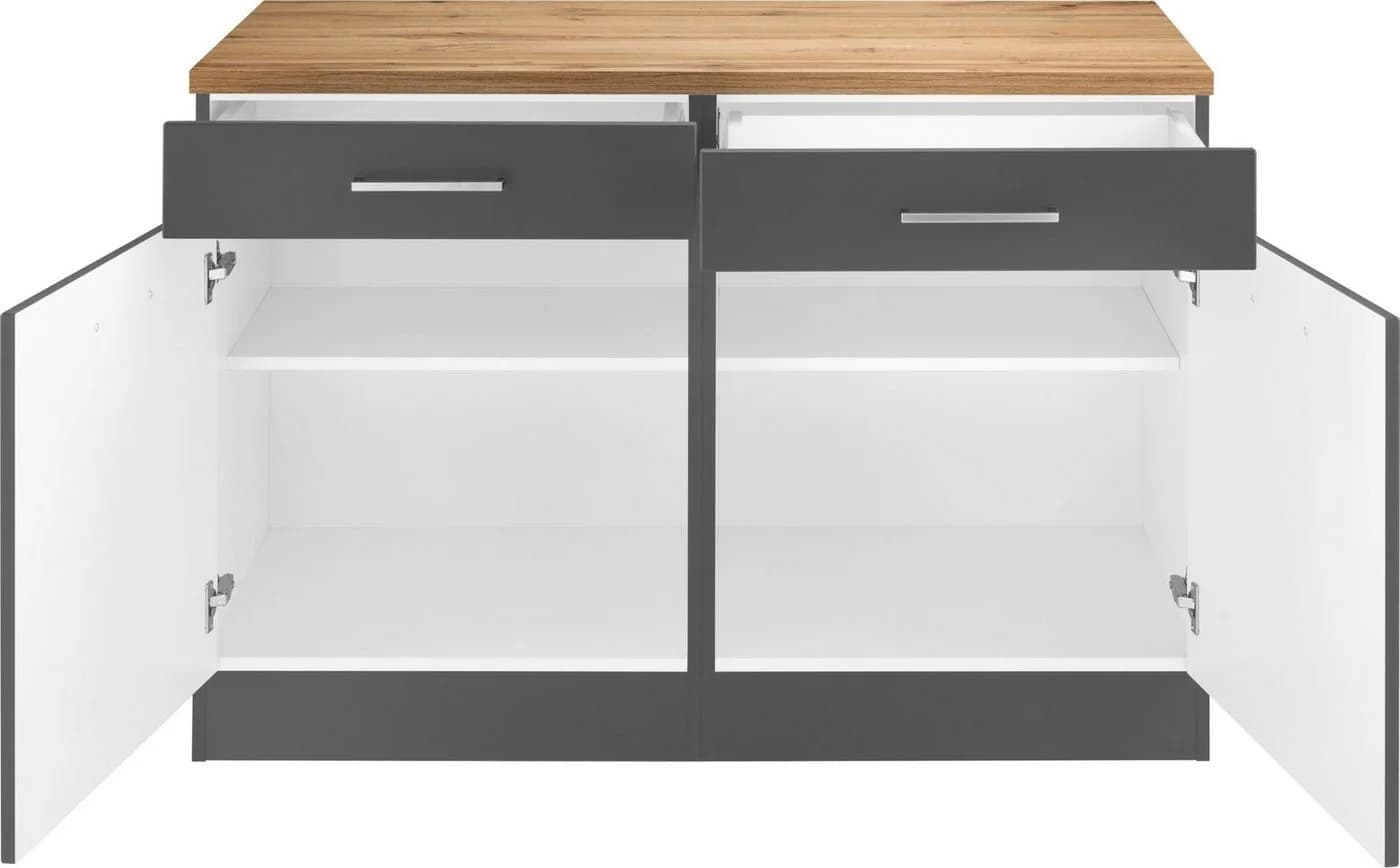 Kochstation KS-Kehl Unterschrank Grau 120cm - Bild 4