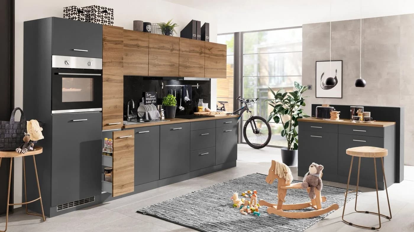 Kochstation KS-Kehl Unterschrank Grau 120cm - Bild 5