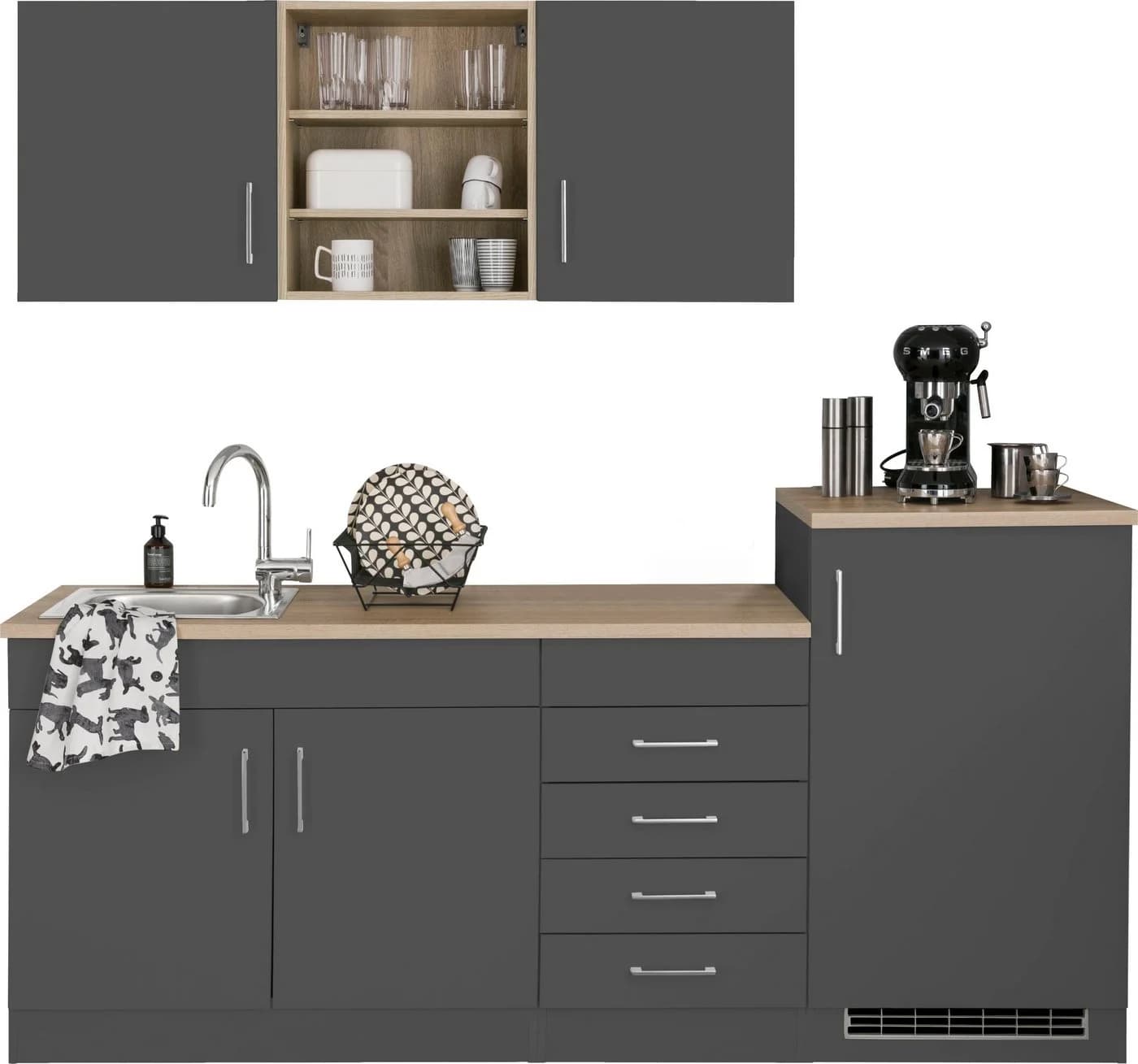Küche KOCHSTATION KS-Mali Grau Anthrazit Eiche Sonoma 210cm - Bild 2