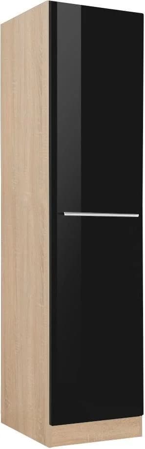 Kochstation Seitenschrank KS-Eton Schwarz Hochglanz - Bild 2