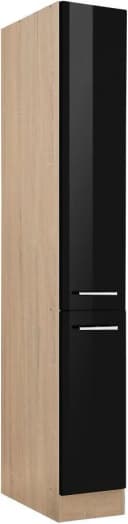 Kochstation Apothekerschrank KS-Eton Schwarz Hochglanz Bild 3