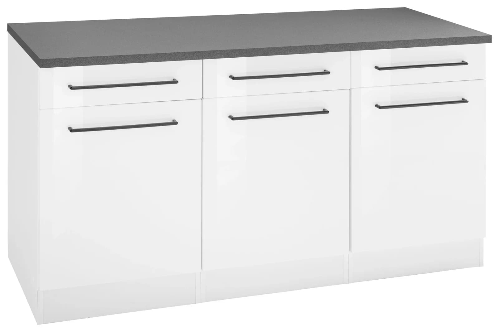 Unterschrank KOCHSTATION KS-Tulsa Weiß Hochglanz 150cm