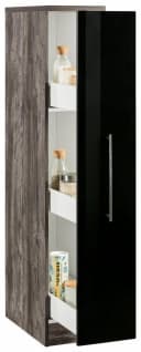Kochstation Apothekerschrank KS-Samos Schwarz Hochglanz Bild 3