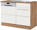 Kochstation Spülenschrank KS-Wien Weiß Wotaneiche Bild 2