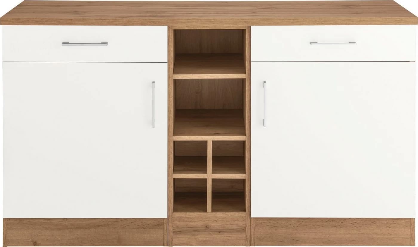 Kochstation KS-Colmar Unterschrank Weiß 150cm 2 Schubkästen 2 Türen - Bild 2