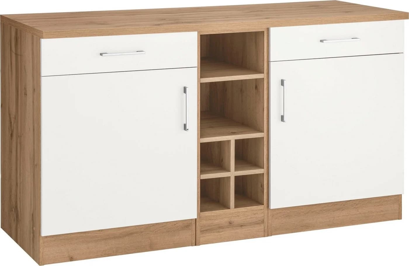 Kochstation KS-Colmar Unterschrank Weiß 150cm 2 Schubkästen 2 Türen - Bild 3