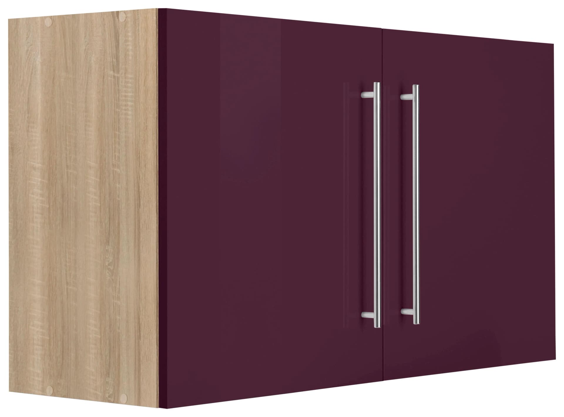 Kochstation Hängeschrank KS-Samos Aubergine Hochglanz Eiche Sonoma