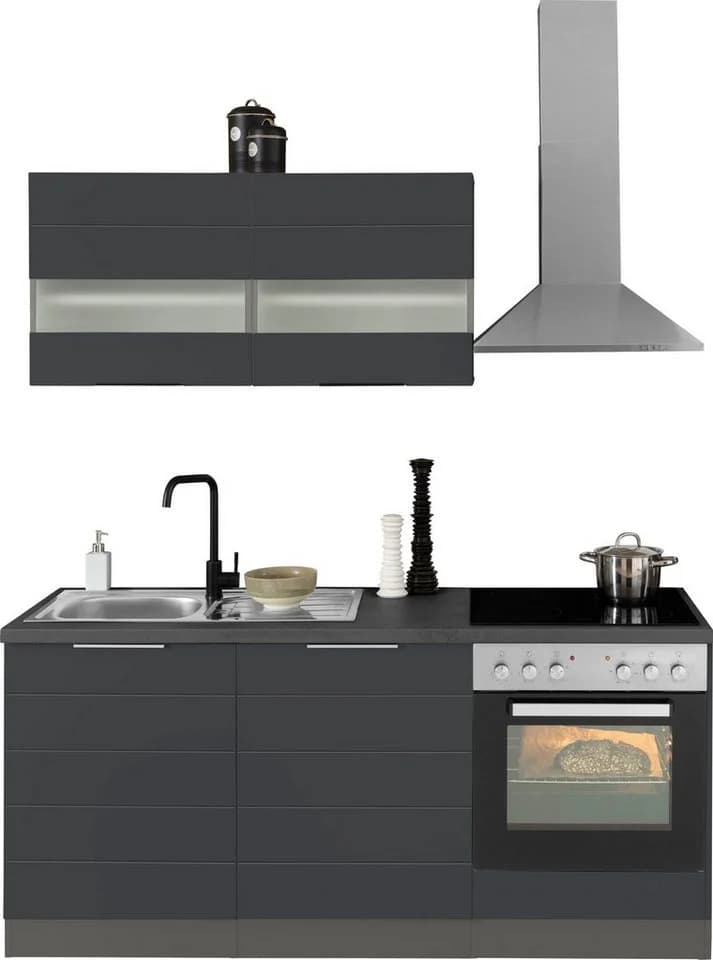 KOCHSTATION Küchenzeile KS-Luhe 180 cm grau matt - Bild 2