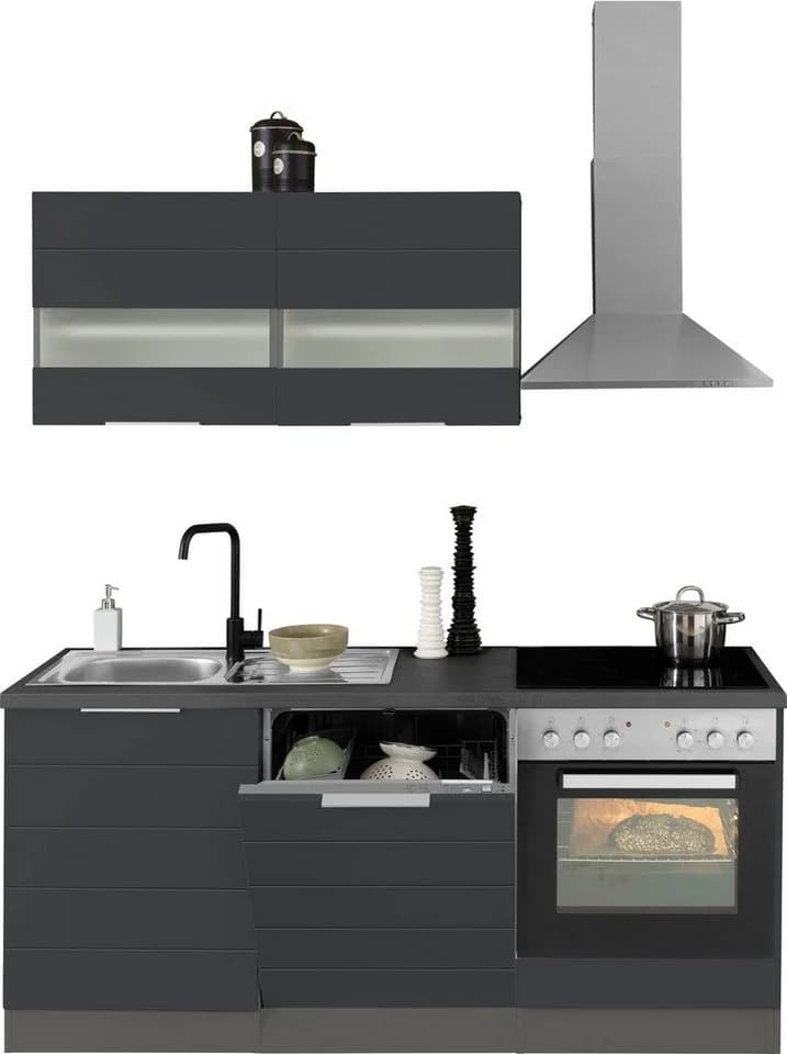 KOCHSTATION Küchenzeile KS-Luhe 180 cm grau matt - Bild 5