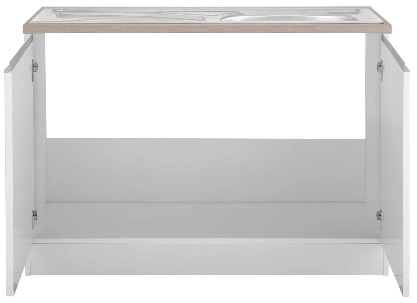 Kochstation KS-Ohio Spülenschrank Weiß Hochglanz 120cm - Bild 3