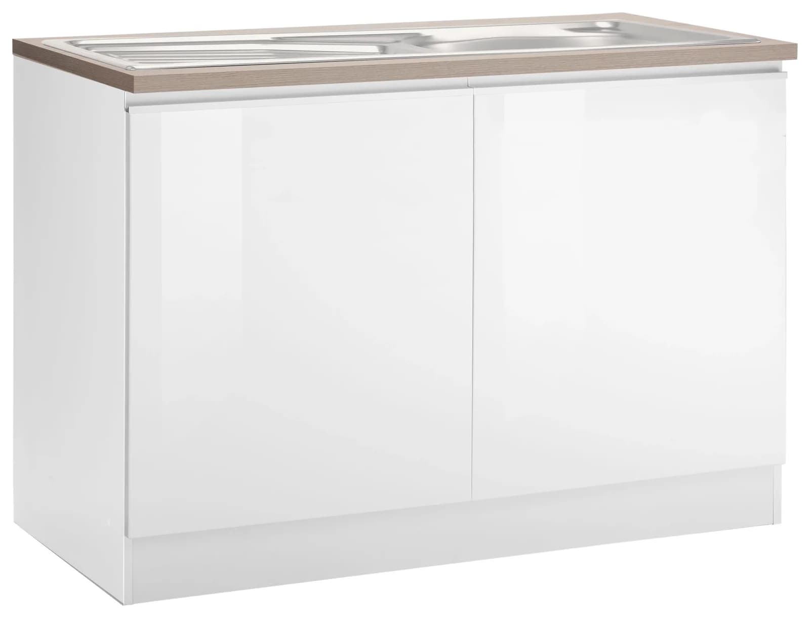 Kochstation KS-Ohio Spülenschrank Weiß Hochglanz 120cm - Bild 5