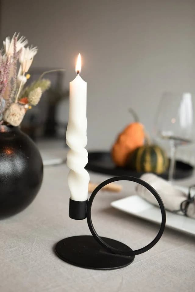 LaLe Living Kerzenständer GEO Ringförmig Gold Schwarz Eisen - Bild 4