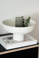 LaLe Living Dekoschale Janna Weiß Ø30 cm Metall Bild 1