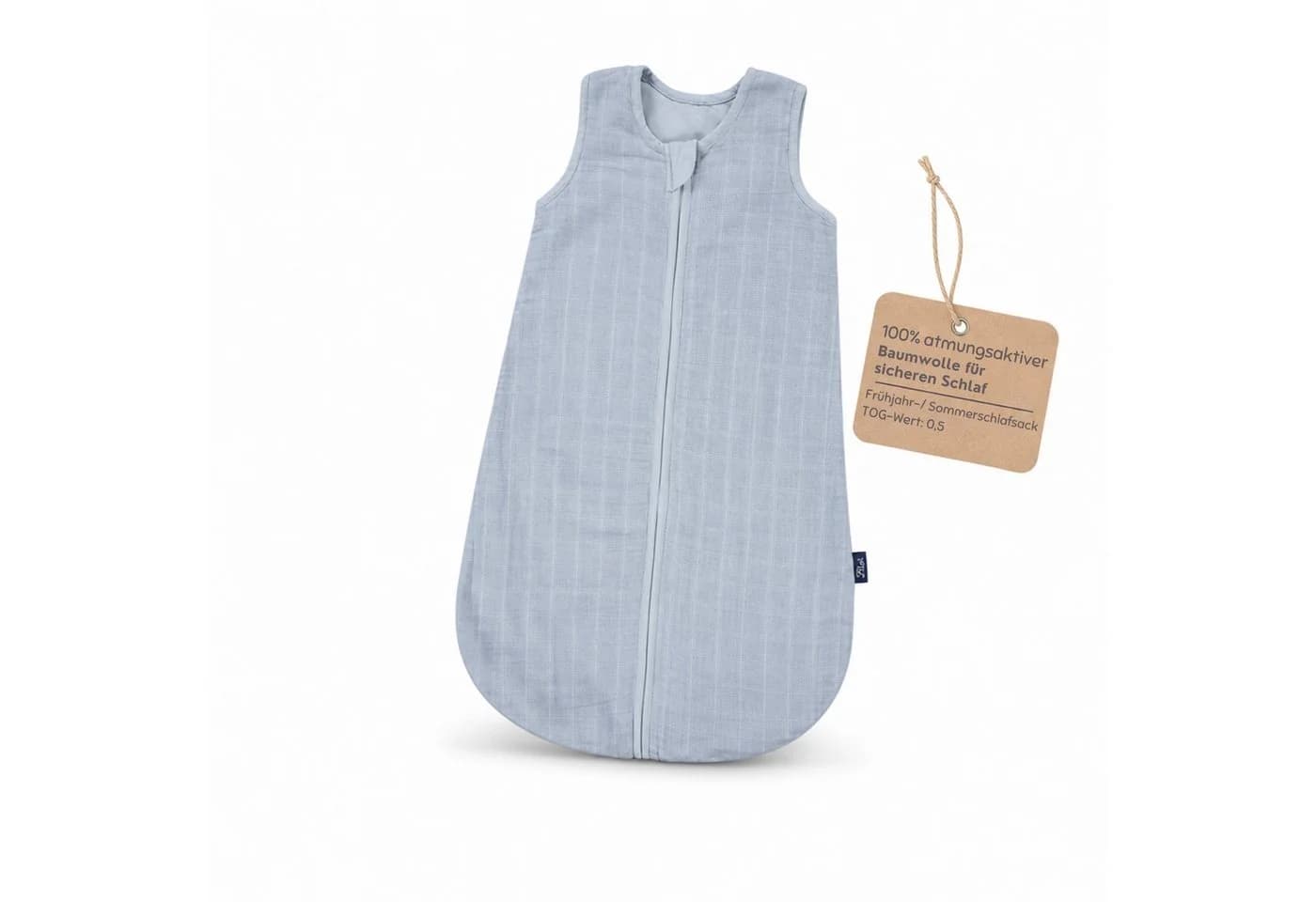Kinderhaus Blaubaer Babyschlafsack Mull-Schlafsack TOP Blau 100% Baumwolle - Bild 2