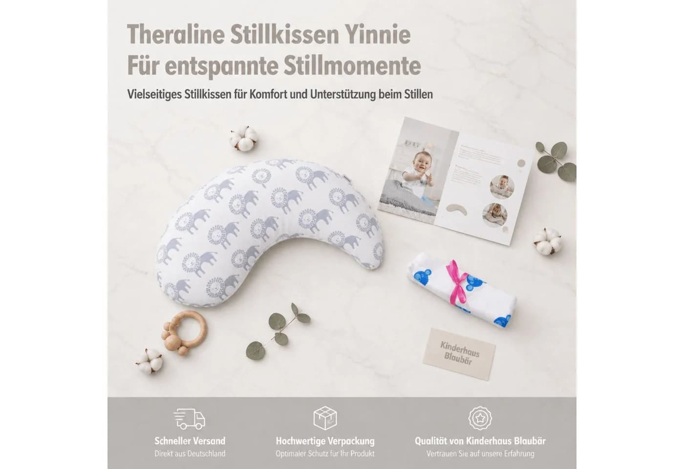 Kinderhaus Blaubaer Stillkissen Yinnie mit Theraline-Perlen - Bild 5