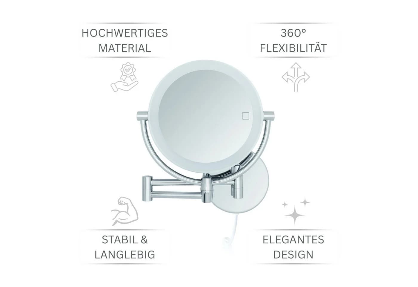 Libaro Kosmetikspiegel MODENA LED mit 3-fach & 7-fach Vergrößerung - Bild 4
