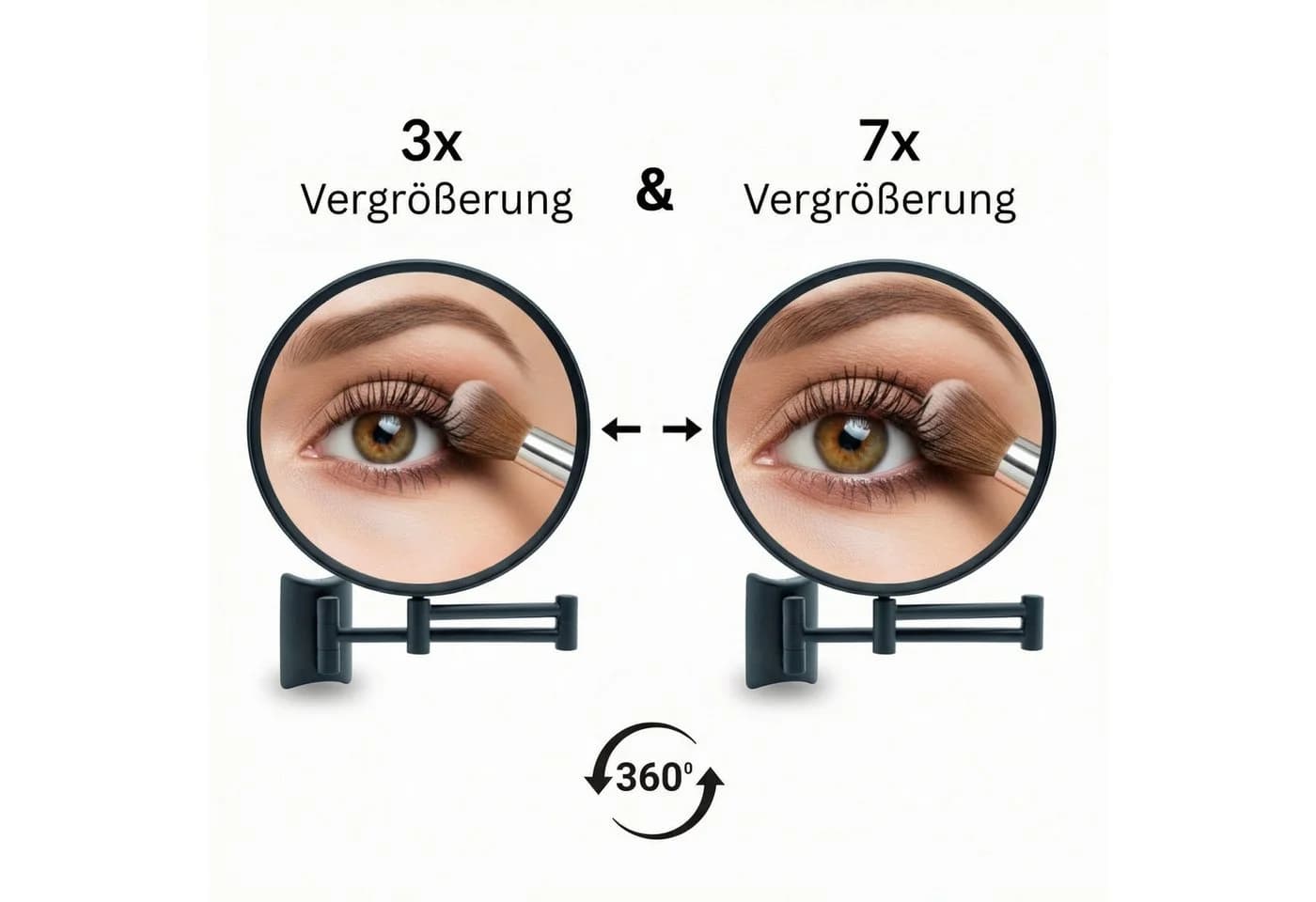 Libaro Kosmetikspiegel IMOLA Wandmontage 3-fach & 7-fach Vergrößerung