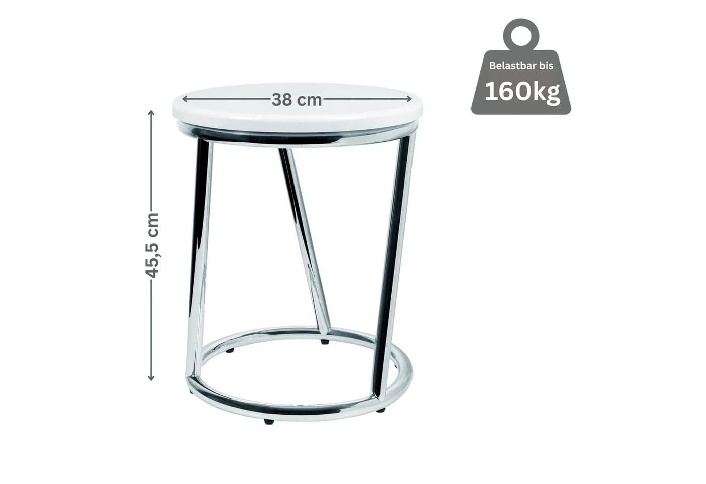 Libaro Badhocker SALINA Weiß Chrom Stabil 160kg - Bild 3