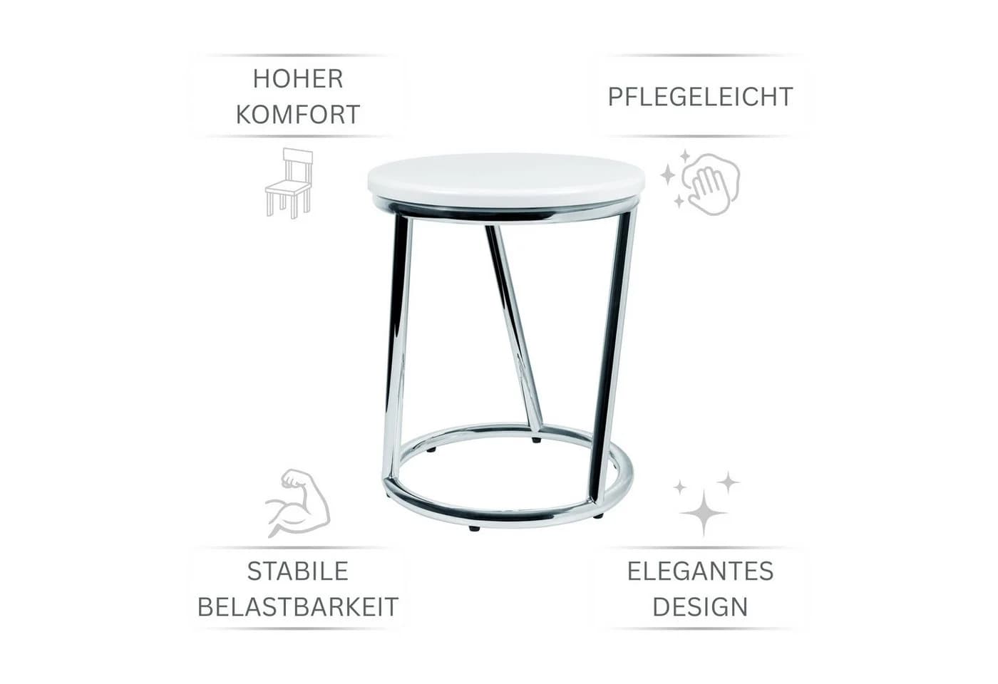 Libaro Badhocker SALINA Weiß Chrom Stabil 160kg - Bild 5