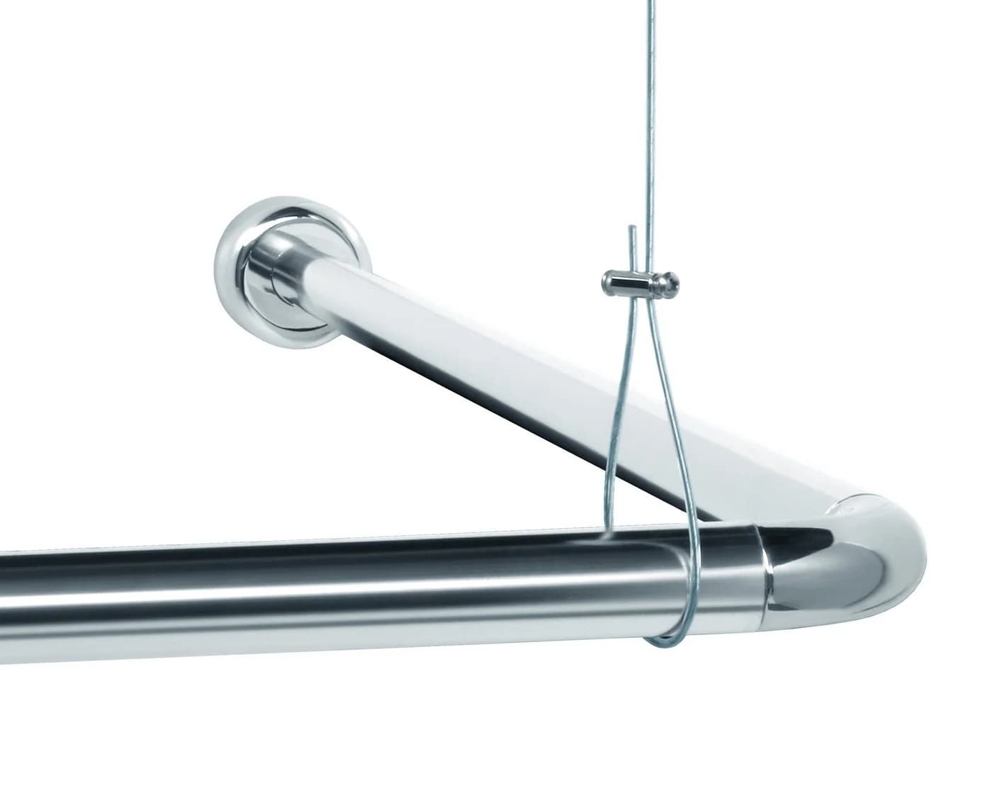 Libaro Universal Duschstange L- & U-Form Silber Aluminium - Bild 2