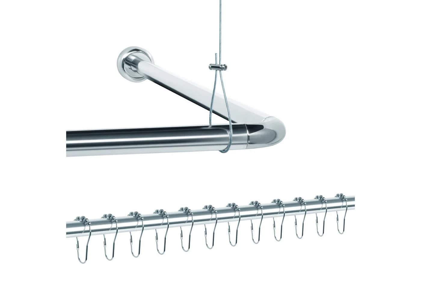 Libaro Duschvorhangstange 160 cm Universal-Set - Bild 2