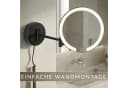 Libaro Kosmetikspiegel RAVENNA 7-fach Vergrößerung LED Schwarz/Silber Bild 1
