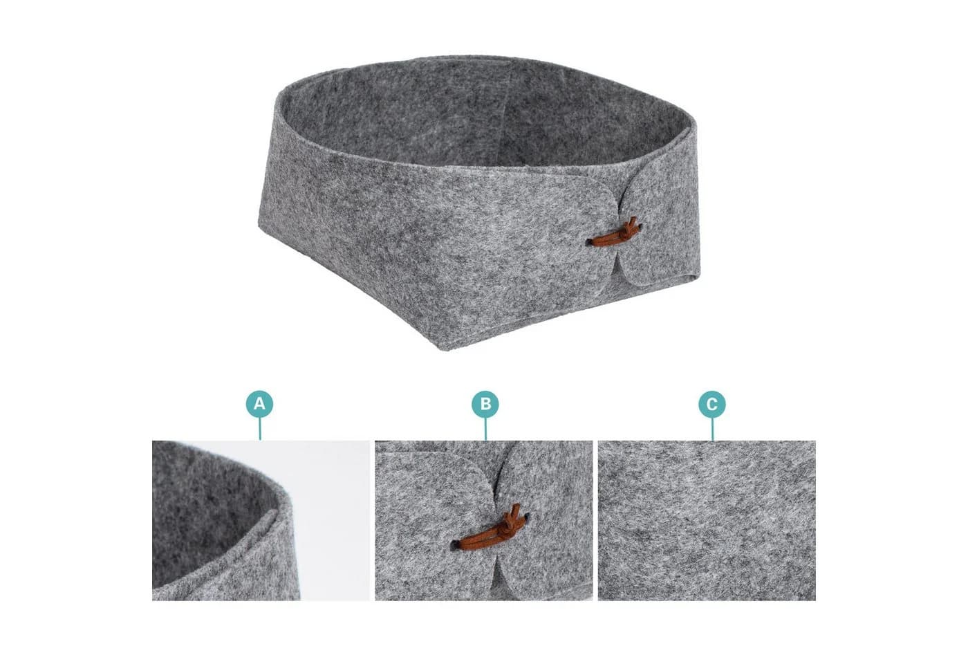 Libaro Badorganizer Aufbewahrungsbox stapelbar Ordnungsboxen Aufbewahrungskorb Stoff grau (3er-Set) - Bild 5