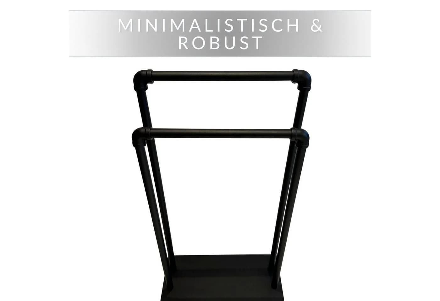 Libaro Handtuchständer Palermo Schwarz Matt 2 Arme - Bild 5