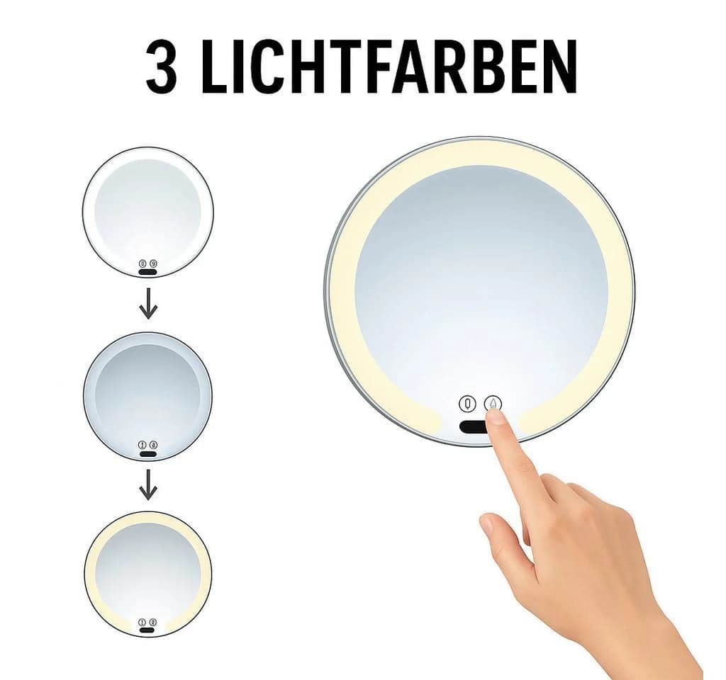 Libaro Kosmetikspiegel mit Sensor und Dimmer LED 7-fach Vergrößerung VITTORA - Bild 4