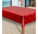 Laro Tischdecke Wachstuch Abwaschbar Sterne Rot Gold Rechteckig Bild 1