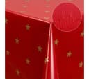 Laro Tischdecke Wachstuch Abwaschbar Sterne Rot Gold Rechteckig Bild 4