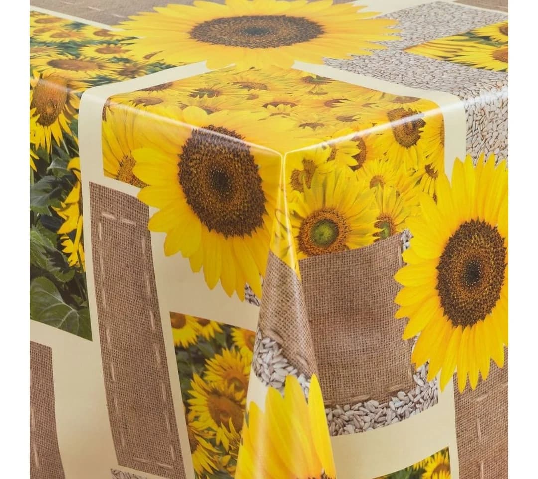 Laro Tischdecke Wachstuch Sonnen Blumen Rechteckig - Bild 3