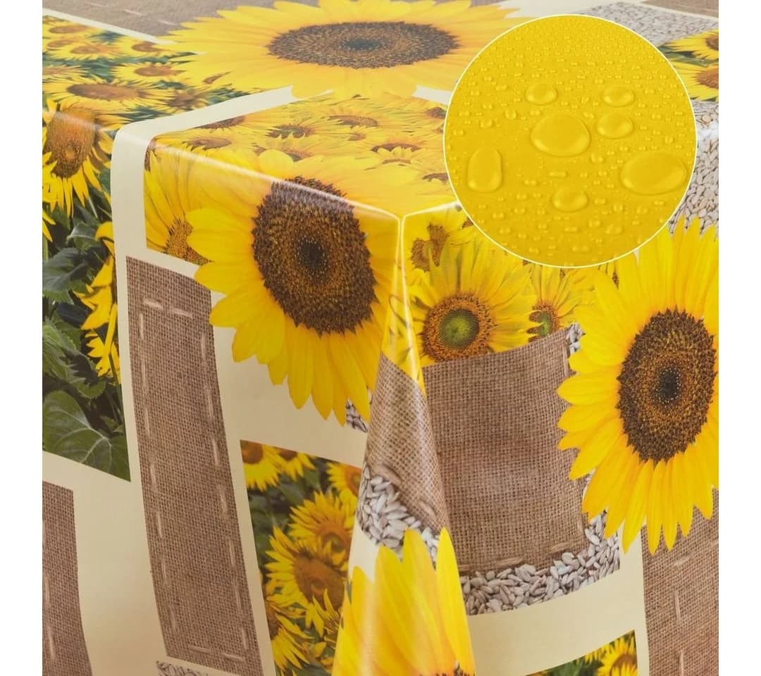Laro Tischdecke Wachstuch Sonnen Blumen Rechteckig - Bild 4