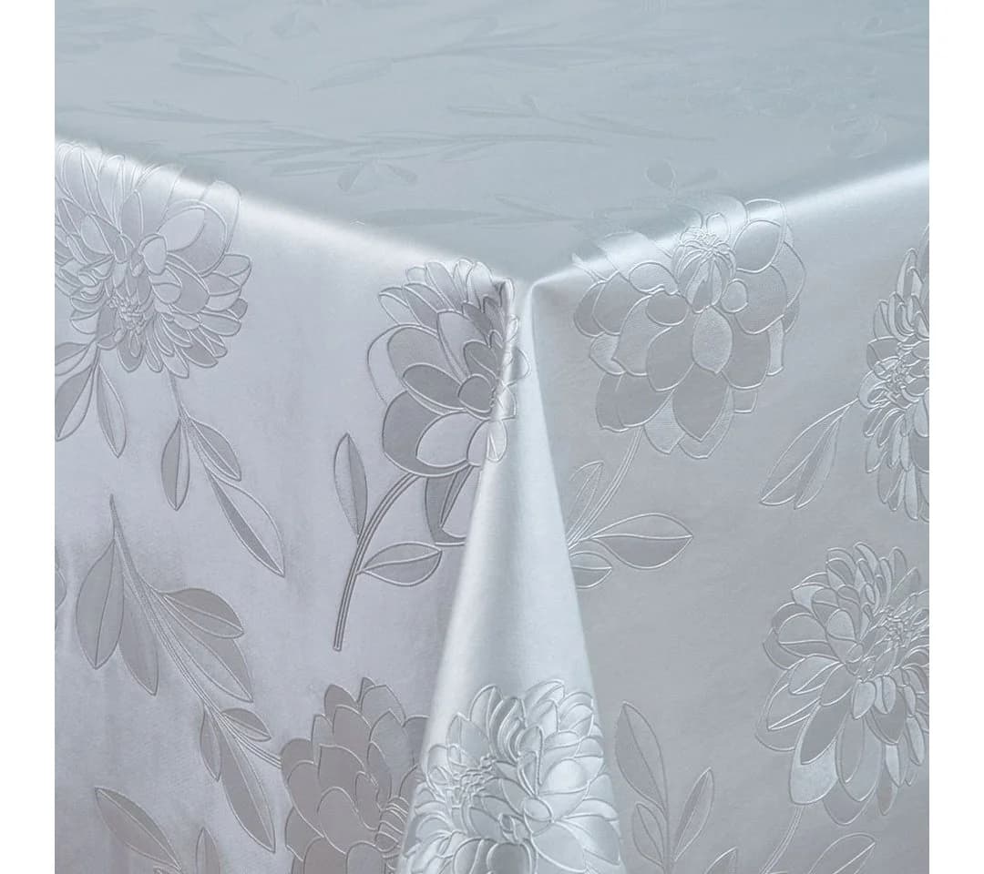 Laro Tischdecke Wachstuch-Tischdecken Abwaschbar Dhalia Silber Rechteckig - Bild 3