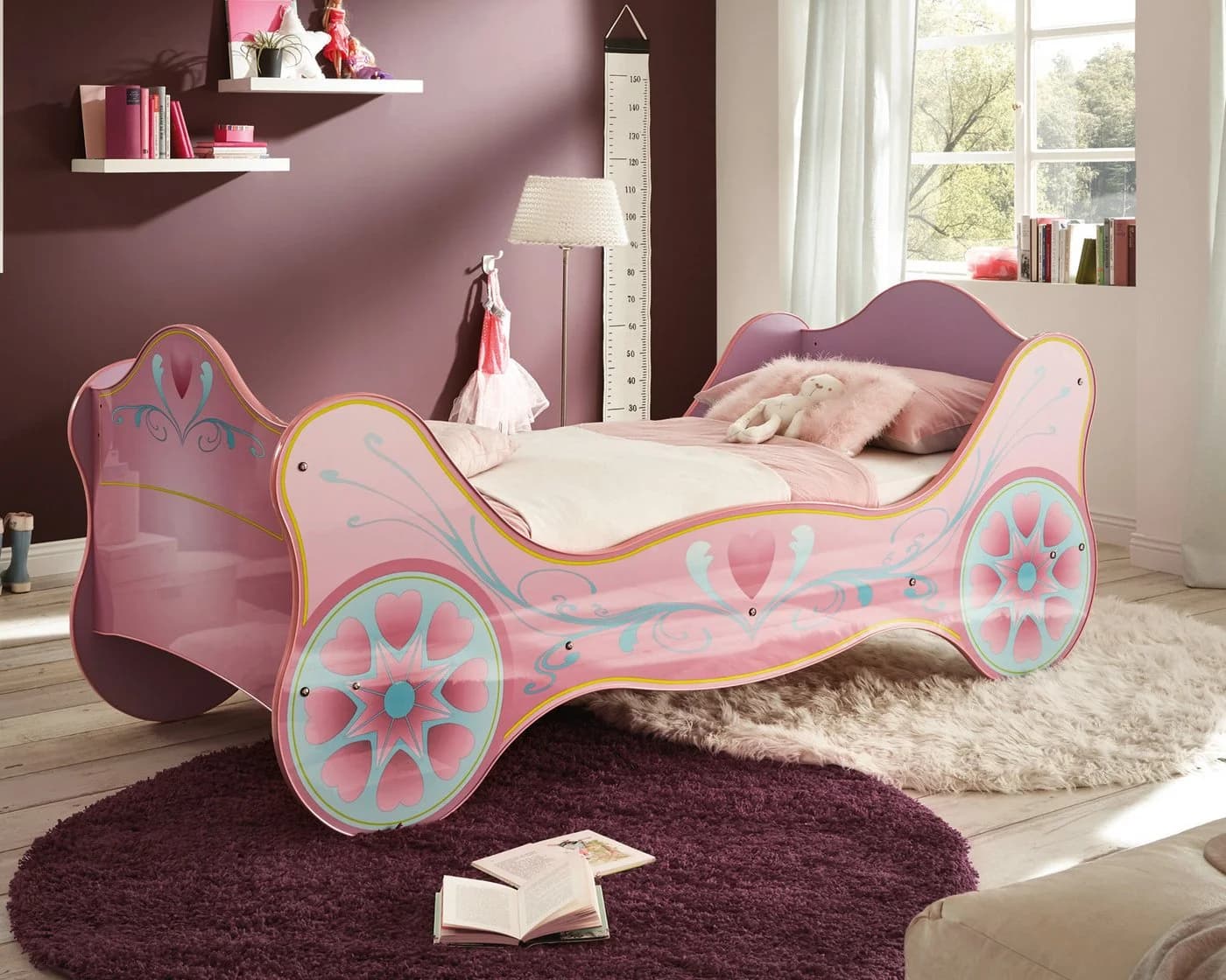 Begabino Kinderbett Prinzessin Kutsche Lila Glanz 90x200 cm - Bild 2