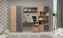 BEGABINO Jugendzimmer-Set Karla Grau Eiche Kleiderschrank Schreibtisch Bild 3