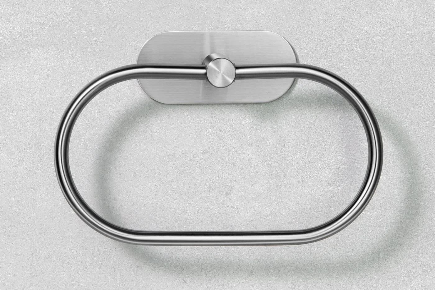 Ambrosya Selbstklebender Handtuchring aus gebürstetem Edelstahl Silber - Bild 3