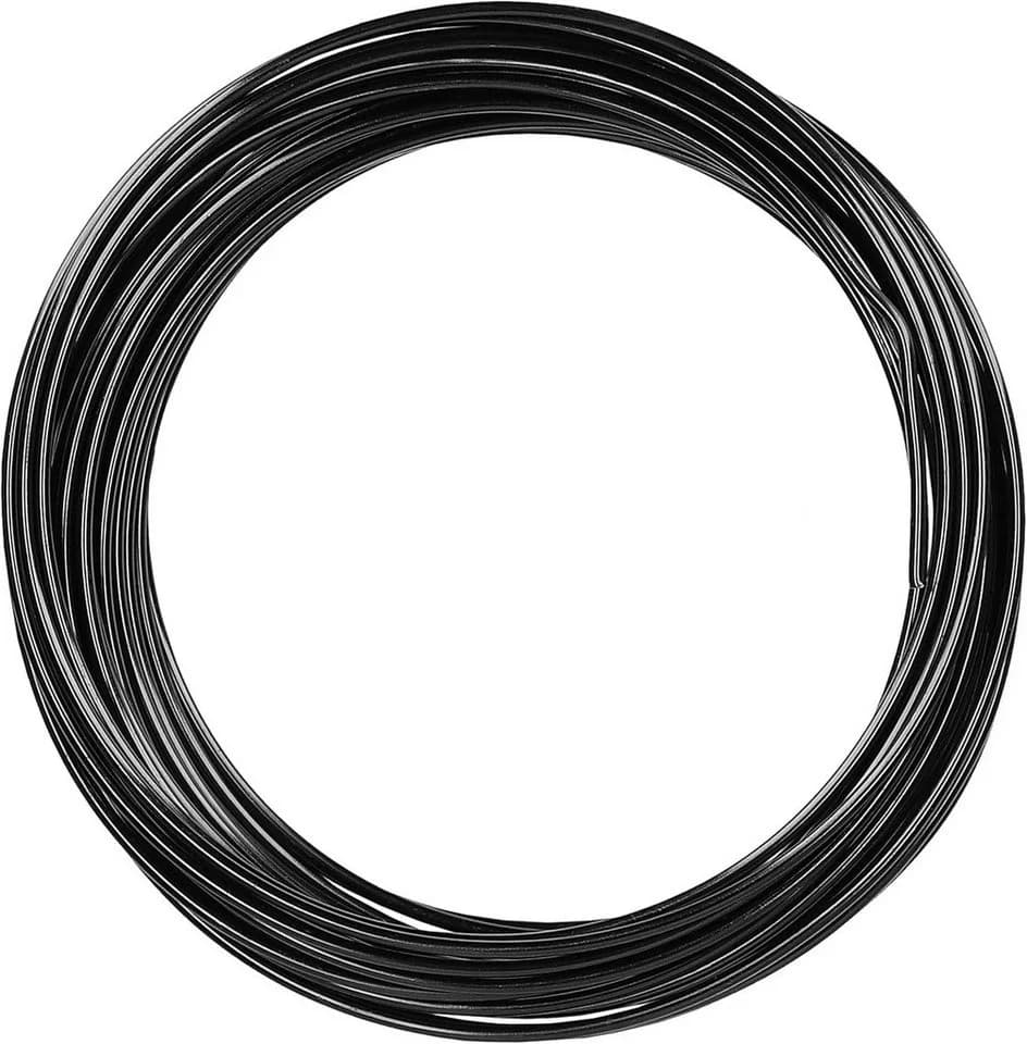 mumbi Basteldraht Aluminium Schwarz 10m, 2mm stark - Schmuck- & Dekodraht