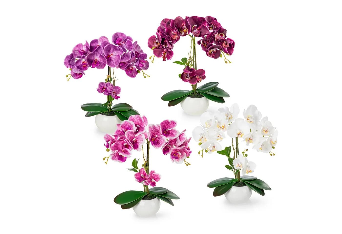 PASCH Kunstorchidee 40cm Hochglanz-Keramiktopf Lila/Rosa/Weiß - Bild 2