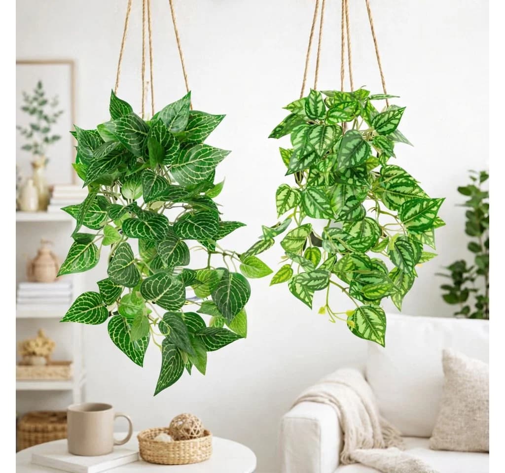 PASCH Kunstpflanze Hängepflanze künstlich Efeu Monstera in bruchfestem Topf - Bild 3