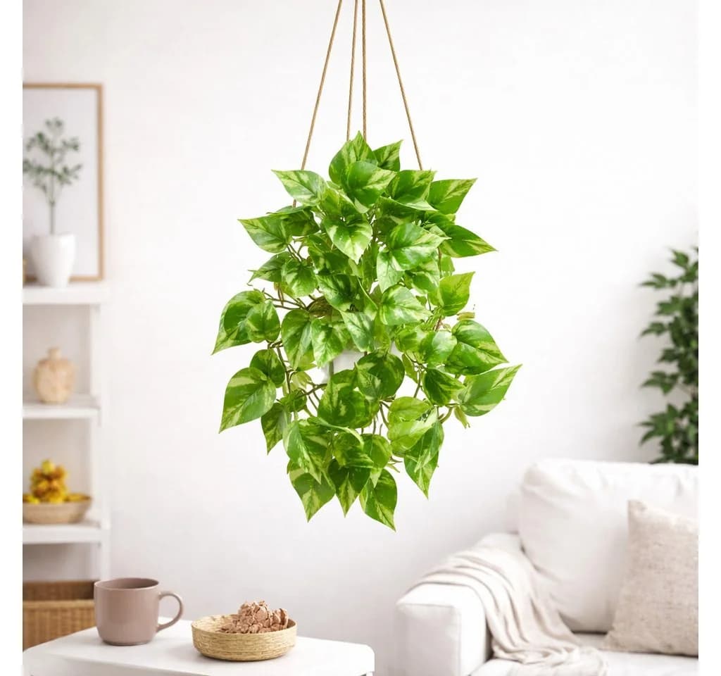 PASCH Künstliche Hängepflanze Efeu & Monstera mit bruchfestem Topf - Bild 3
