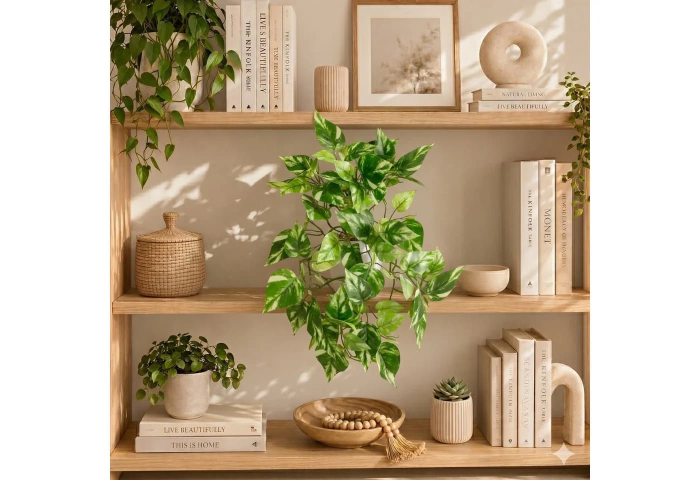 PASCH Künstliche Hängepflanze Efeu & Monstera mit bruchfestem Topf - Bild 5