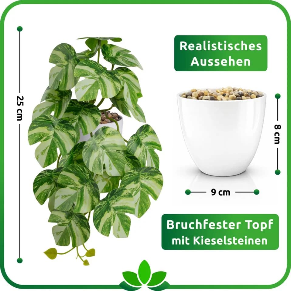 PASCH Kunstpflanze Hängepflanze Set Urban Jungle Weißer Topf - Bild 4