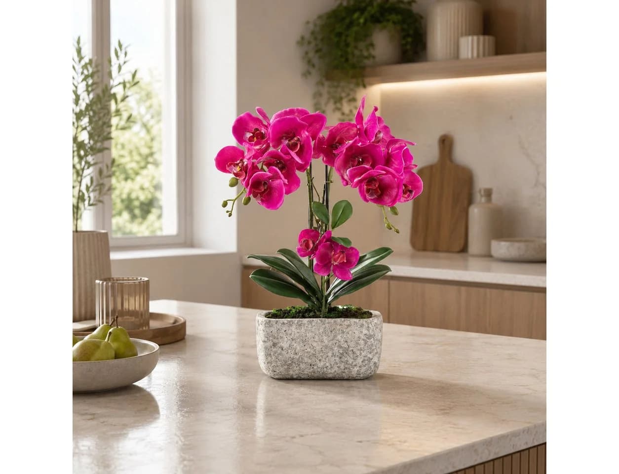 PASCH Kunstorchidee Rosa Urban Stone Topf Real Touch - Bild 4
