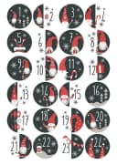 younikat 24 Zahlen-Aufkleber Adventskalender Rot Selbstklebend Bild 2