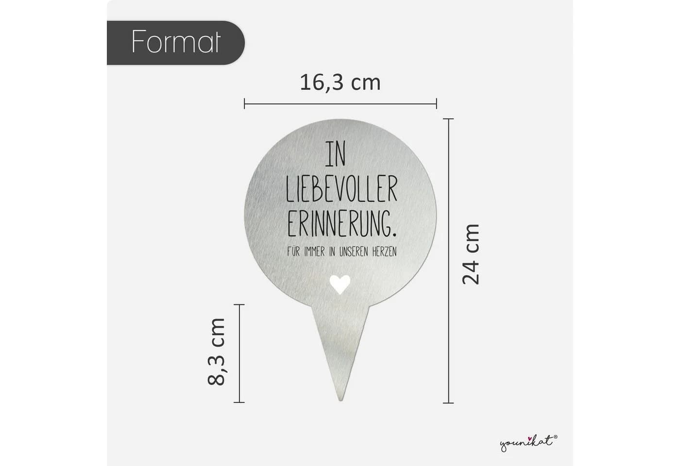 younikat Dekofigur Grabstecker Edelstahl 16cm Grabschmuck